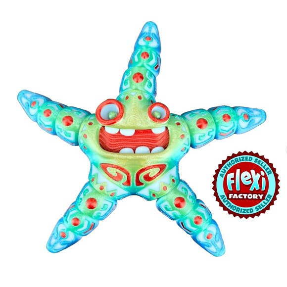 Articulated Tattoo Starfish Unique Multi Color Blend 3D Printed 5 1/2" - Picture 1 of 7